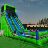 Green inflatable water slide for adults