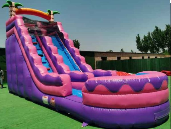 pink portion inflatable water slide