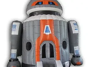 Inflatable robot jumping castle dome