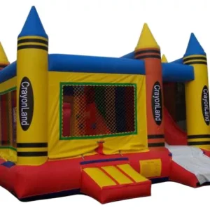 Crayon Jumpy Castle With Slide