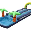Dual lane rain bow slip and slide water slide