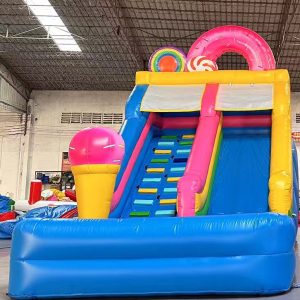 Candyland Inflatable Water Slide of Splashing Fun